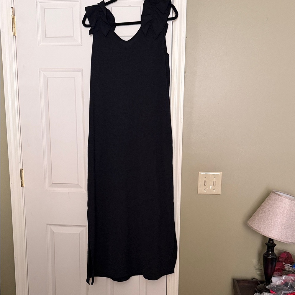 JODIFL Black Maxi Dress with Ruffle Details